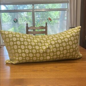 Vintage Down Green Geometric Lumbar Pillow